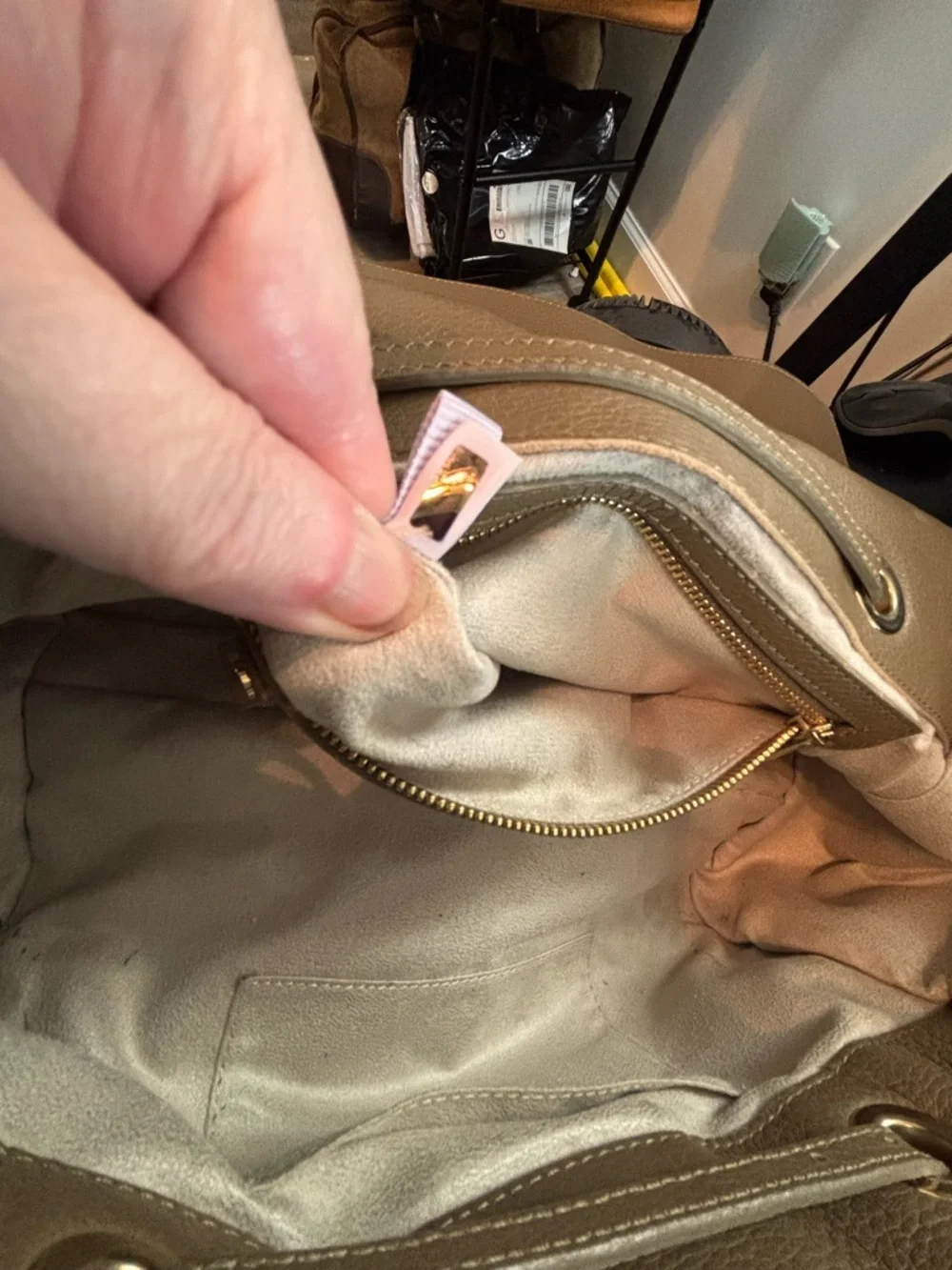 Authentic Jimmy Choo Rosalie Satchel – Camel Grainy Calfskin